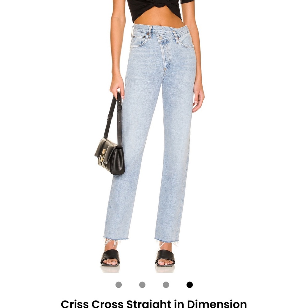 Agolde Criss Cross Straight Jeans, Dimension, 25, Hemmed for 5 ft. 5 1/2 in girl